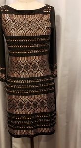 White House Black Market Art Deco Design Dress